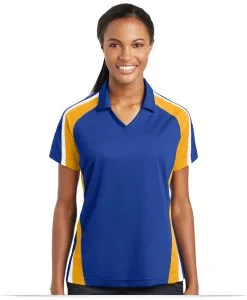 Custom Logo Sport Tek Ladies Tricolor Microp Sport Wick Polo