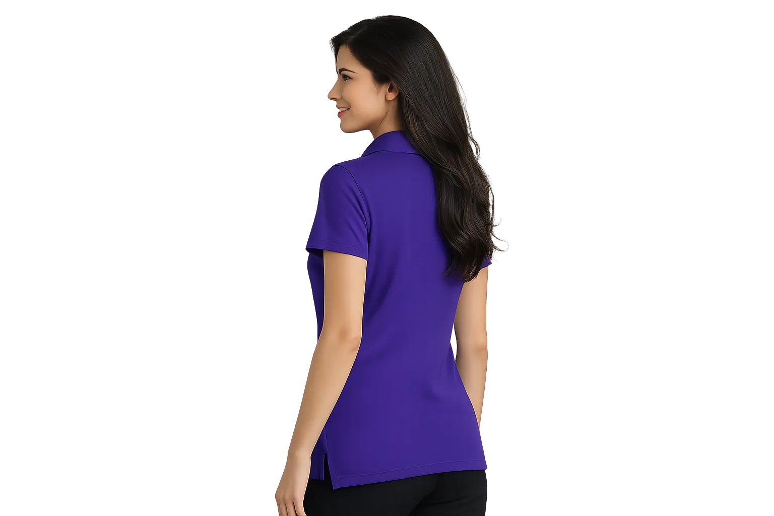 Port Authority Ladies Silk Touch Y-Neck Polo - Image 3