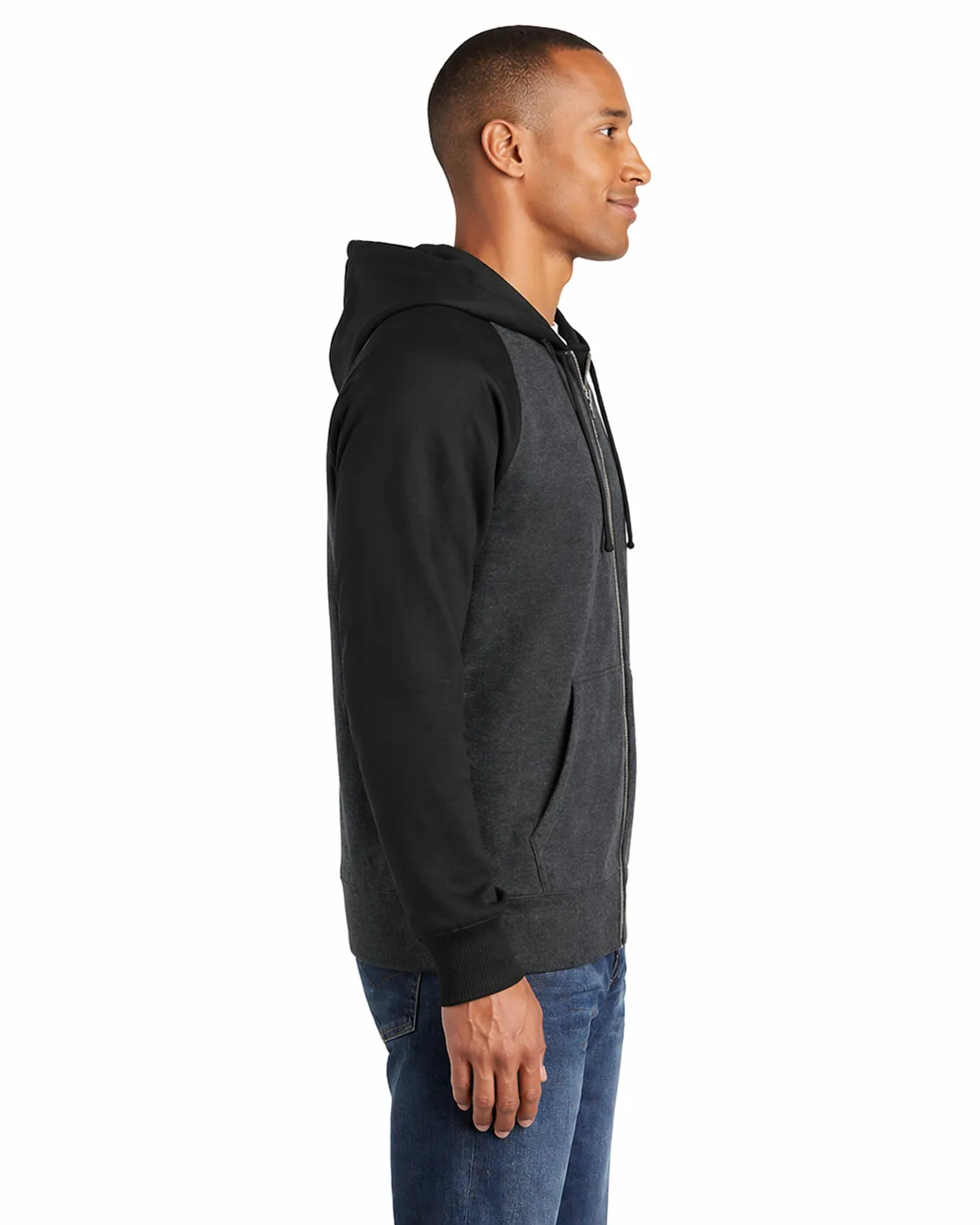 Raglan Colorblock Full-Zip Hoodie - Image 2