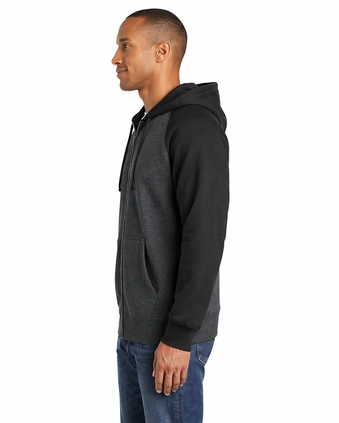 Raglan Colorblock Full-Zip Hoodie - Image 3