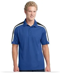 Custom Logo Sport Tek Tricolor Shoulder Sport Wick Polo