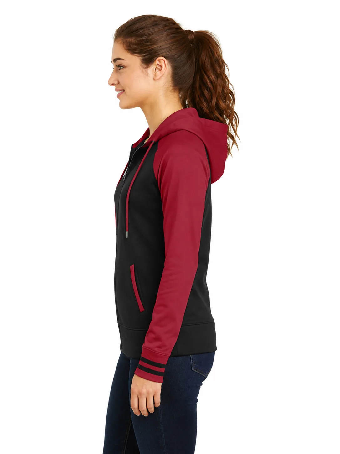 Sport-Tek Ladies Full-Zip Hooded Jacket - Image 3