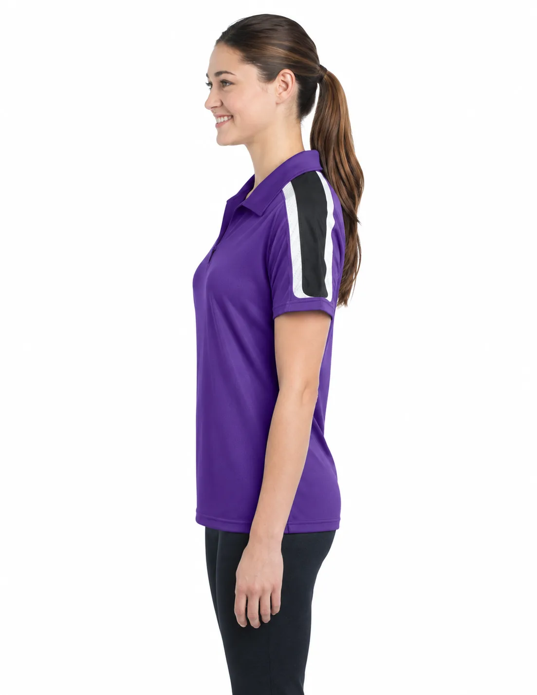 Sport-Tek Ladies Tricolor Shoulder Sport-Wick Polo - Image 3