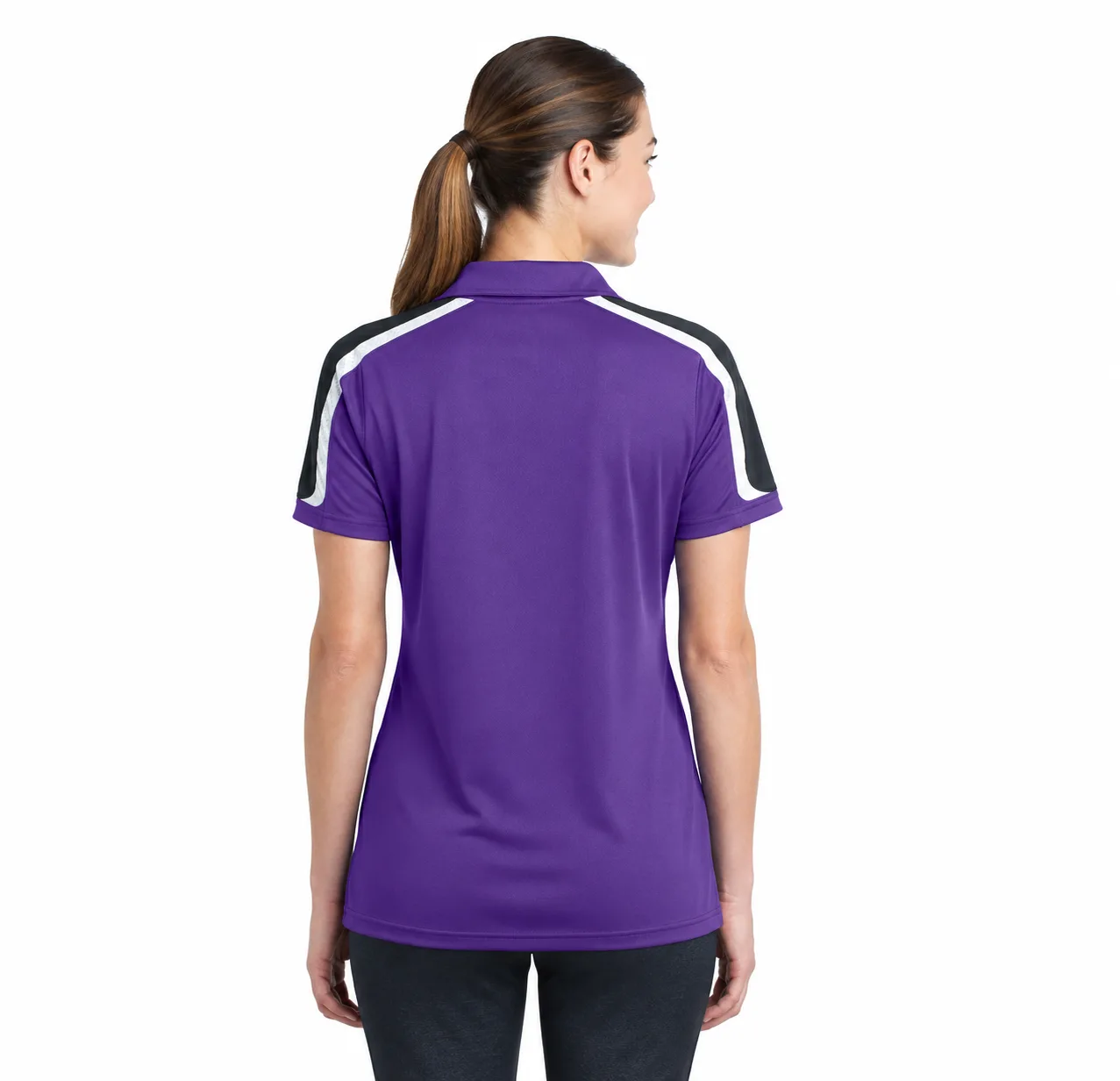 Sport-Tek Ladies Tricolor Shoulder Sport-Wick Polo - Image 4