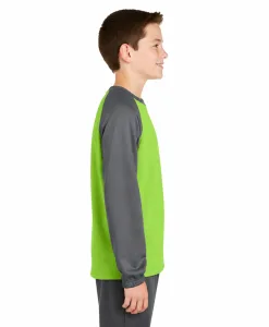 Alternative view of Sport-Tek Youth Raglan Colorblock Fleece