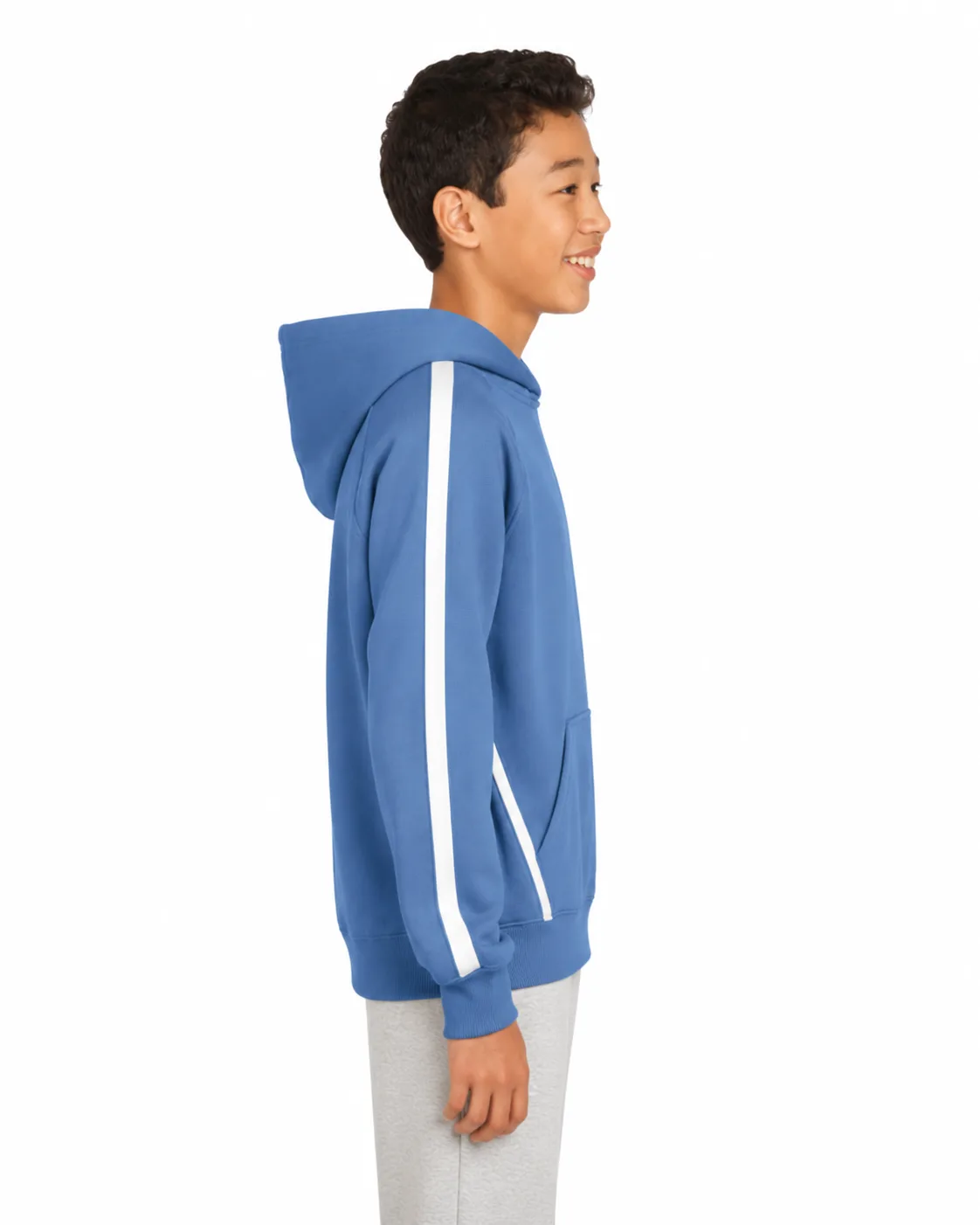 Sport-Tek Youth Sleeve Stripe Pullover Hoodie - Image 2