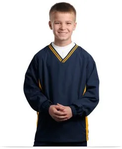 Embroidered Sport-Tek Youth Tipped V-Neck Raglan Wind Shirt