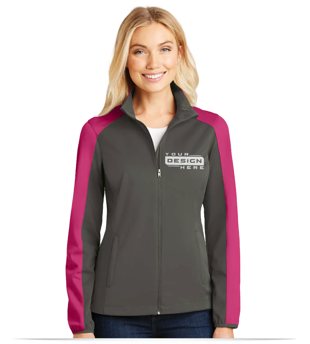 Design Custom Logo Embroidered Women's Softshell Coats
