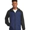 Sport-Tek Colorblock Raglan Hooded Wind Jacket