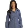 Ladies Patch Pockets Denim Shirt
