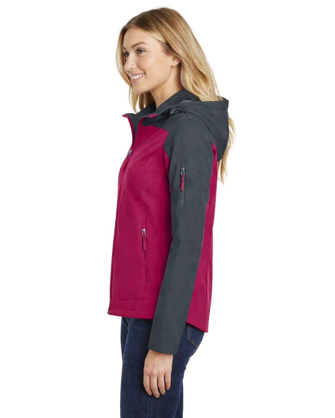 Port Authority Ladies Hooded Core Soft Shell Jacket - Image 2