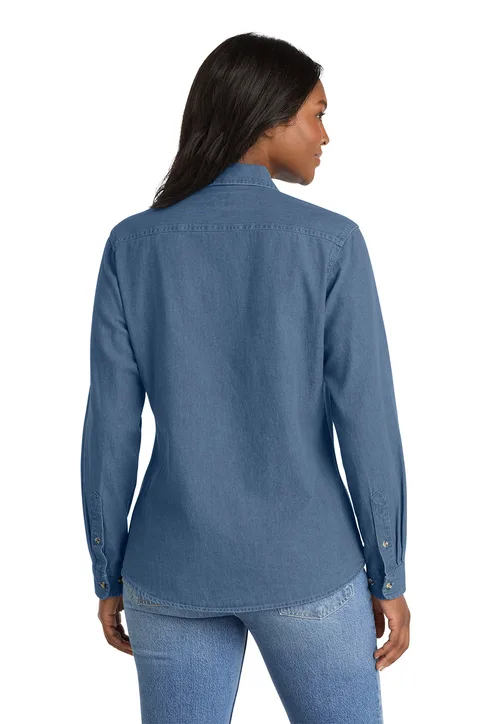 Port Ladies Long Sleeve Value Denim Shirt - Image 4