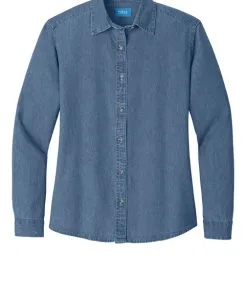 Alternative view of Port Ladies Long Sleeve Value Denim Shirt