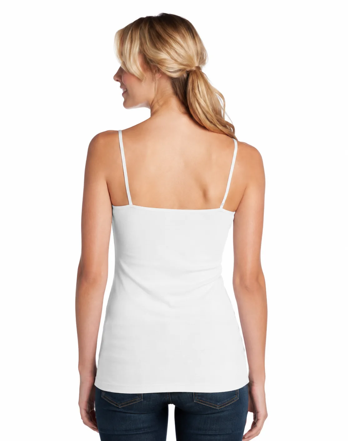 District Juniors 1x1 Rib Spaghetti Strap Tank - Image 4