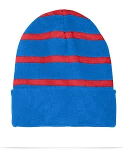 Sport-Tek Striped Beanie with Solid Band