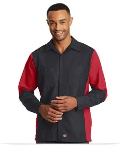 Red Kap Long Sleeve Ripstop Crew Shirt