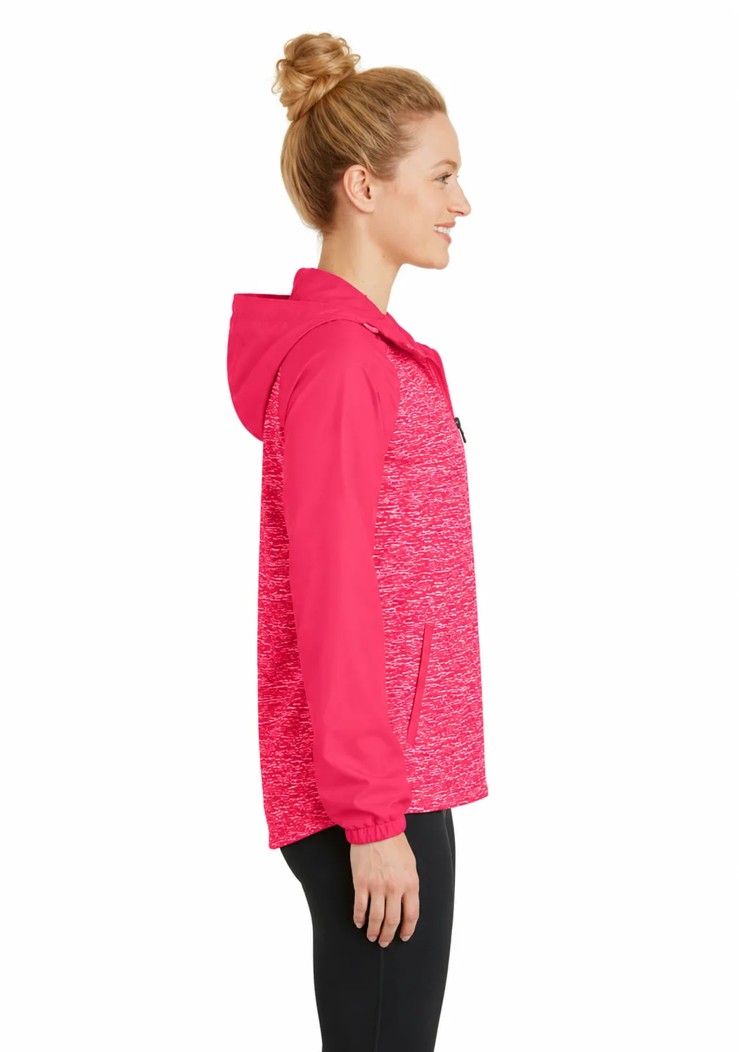 Sport-Tek Ladies Raglan Hooded Wind Jacket - Image 2