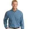 custom Port Authority Tall Long Sleeve Denim Shirt