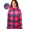Custom Red & Black checkered blanket with sleeves