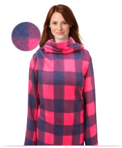 Custom Red & Black checkered blanket with sleeves