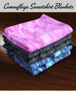 Custom Camouflage Sweatshirt Blankets