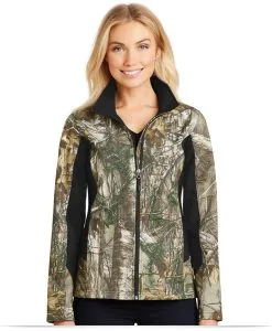 Women's Custom Logo Camouflage Softshell Jacket