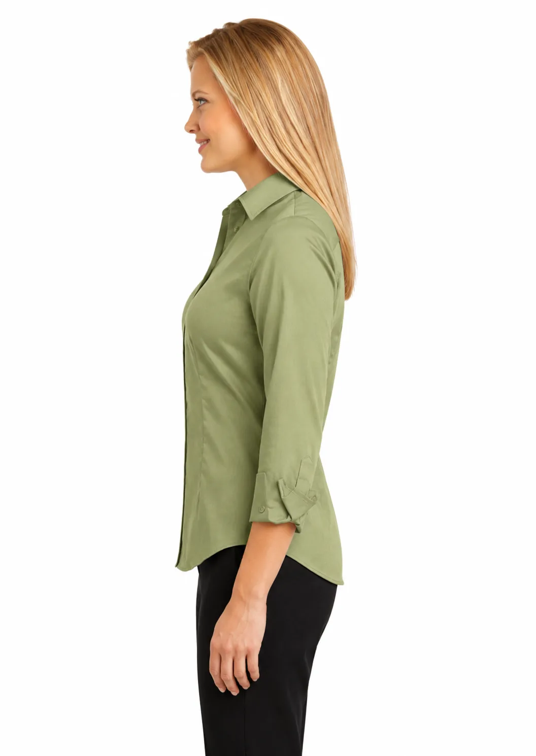 Ladies 3/4-Sleeve Nailhead Non-Iron Shirt - Image 3