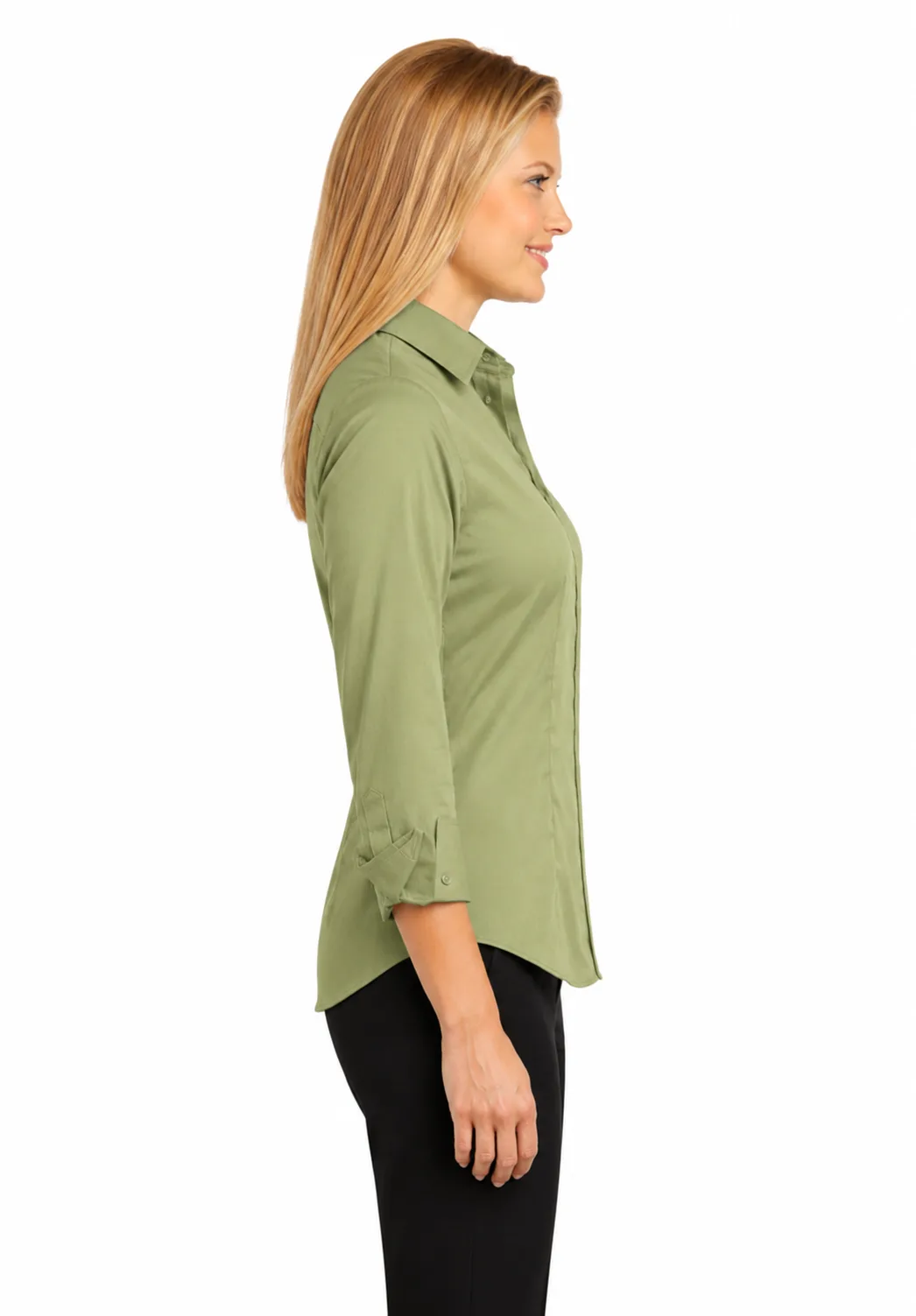 Ladies 3/4-Sleeve Nailhead Non-Iron Shirt - Image 4