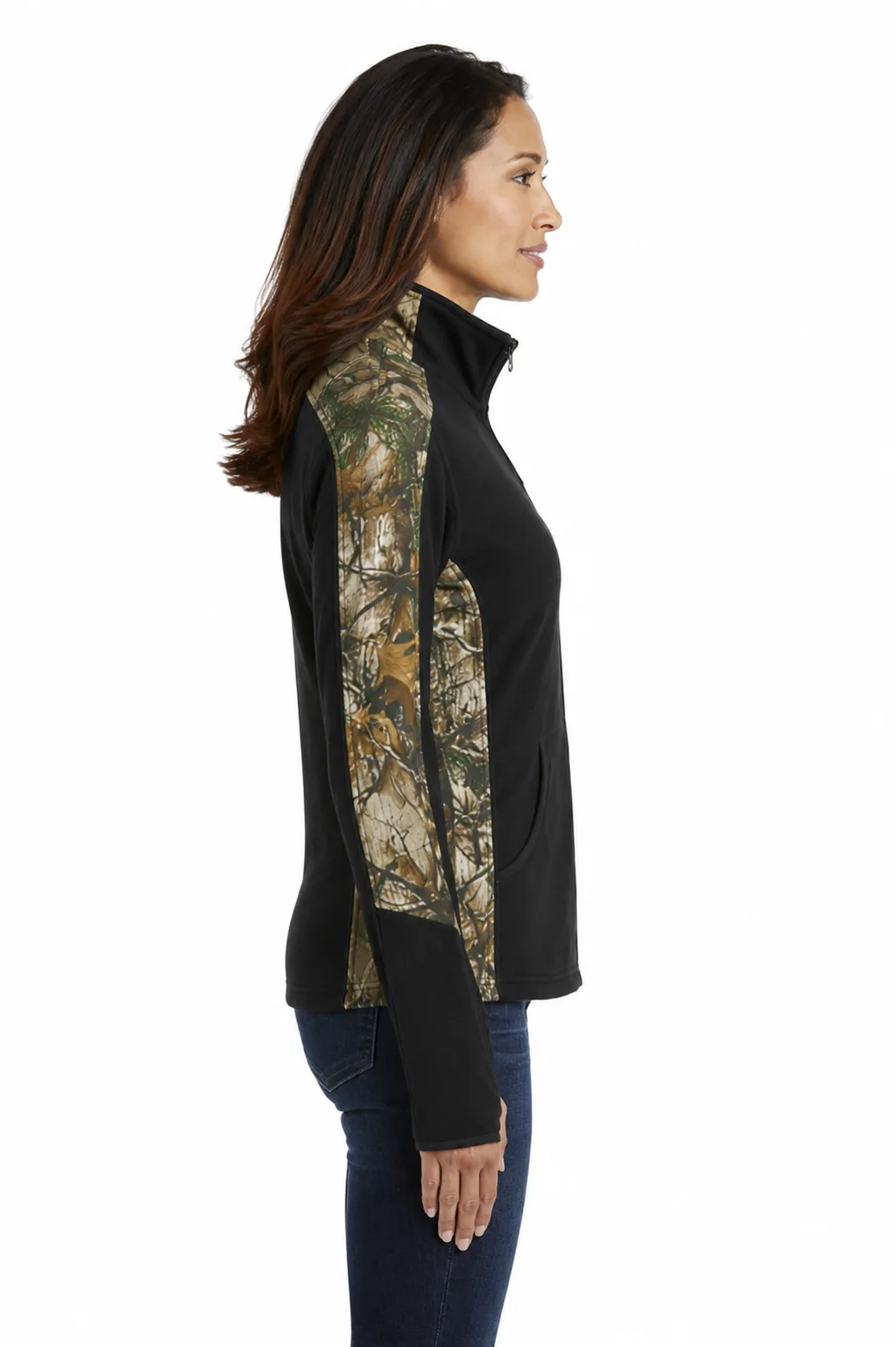 Ladies Camouflage Microfleece Full-Zip Jacket - Image 2