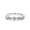 Round Diamond Stackable Rings White