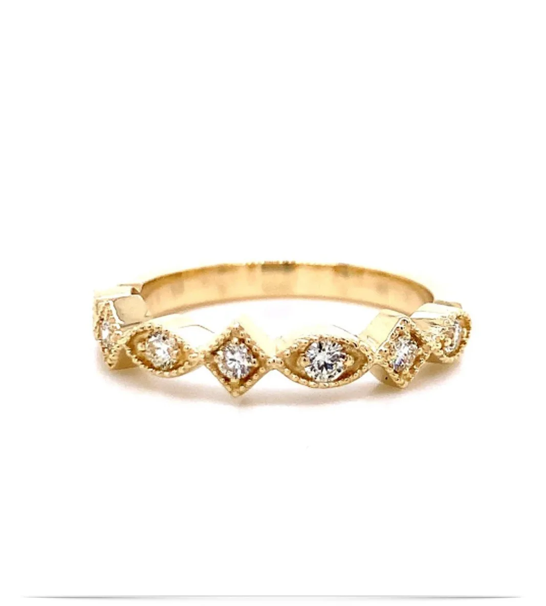 Yellow Round Diamond Stackable Rings
