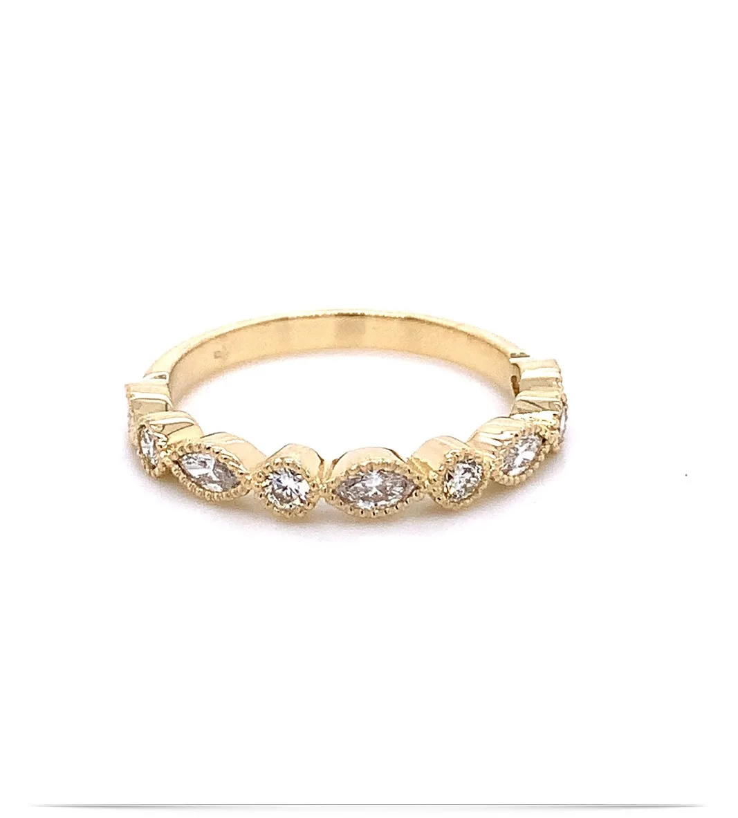 Stackable Round and Marquise Diamond Rings