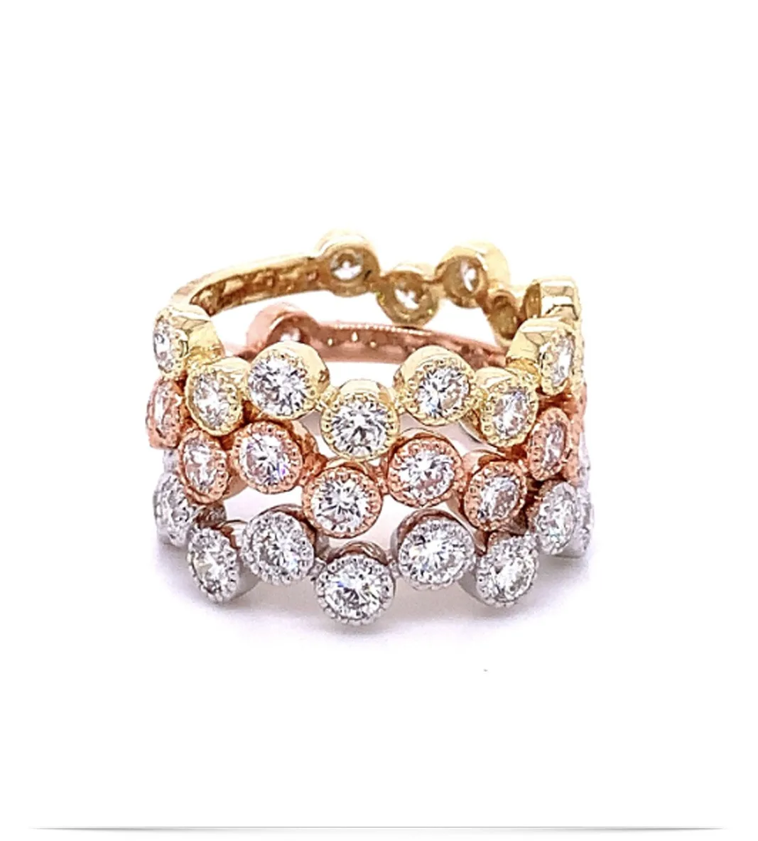 Bezel Twist Stackable Diamond Rings