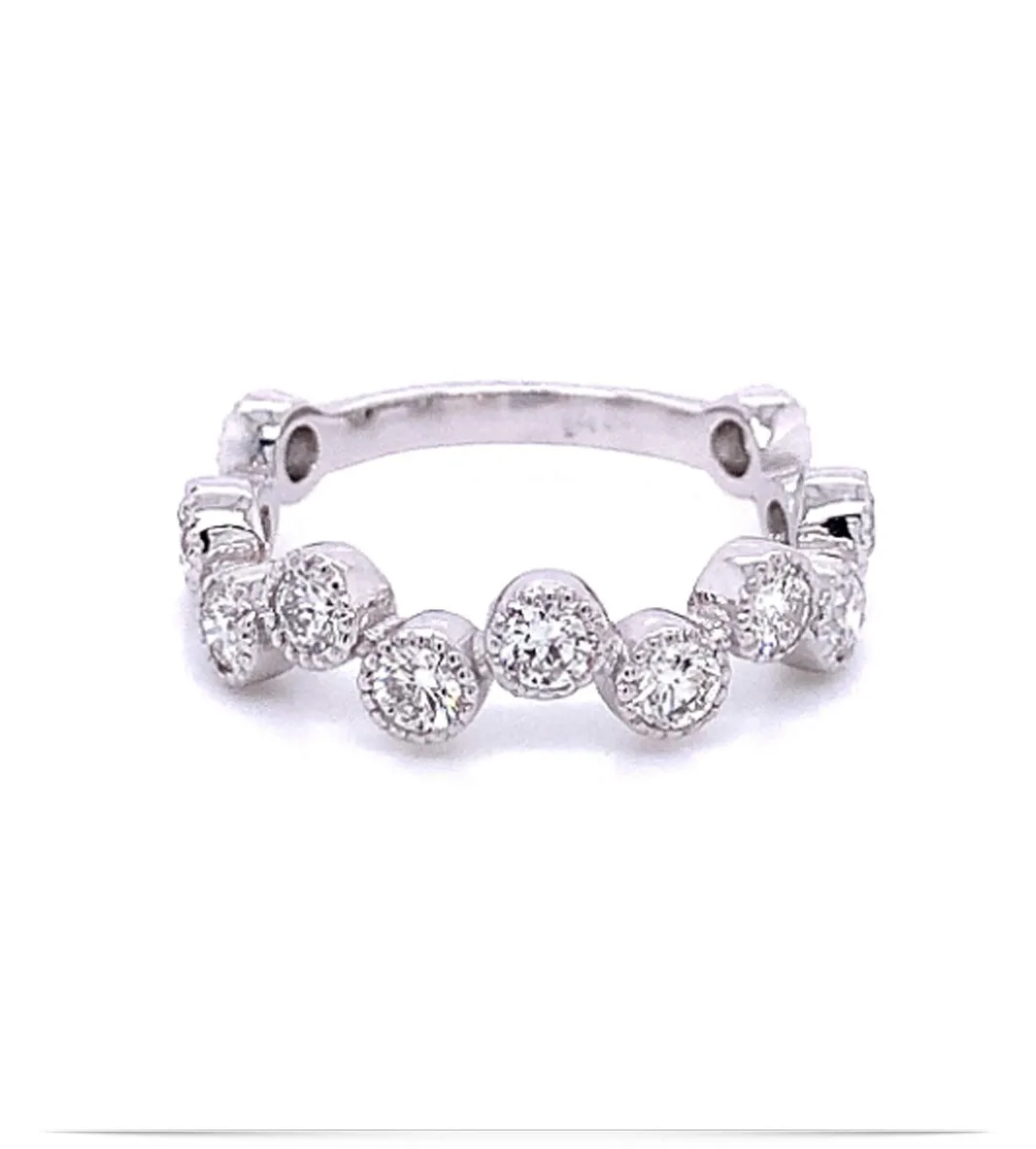 Bezel Twist Stackable Diamond Rings White