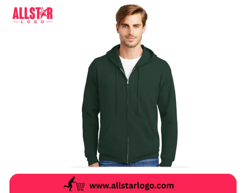 Custom embroidered zip-up hoodies in the 9 oz line