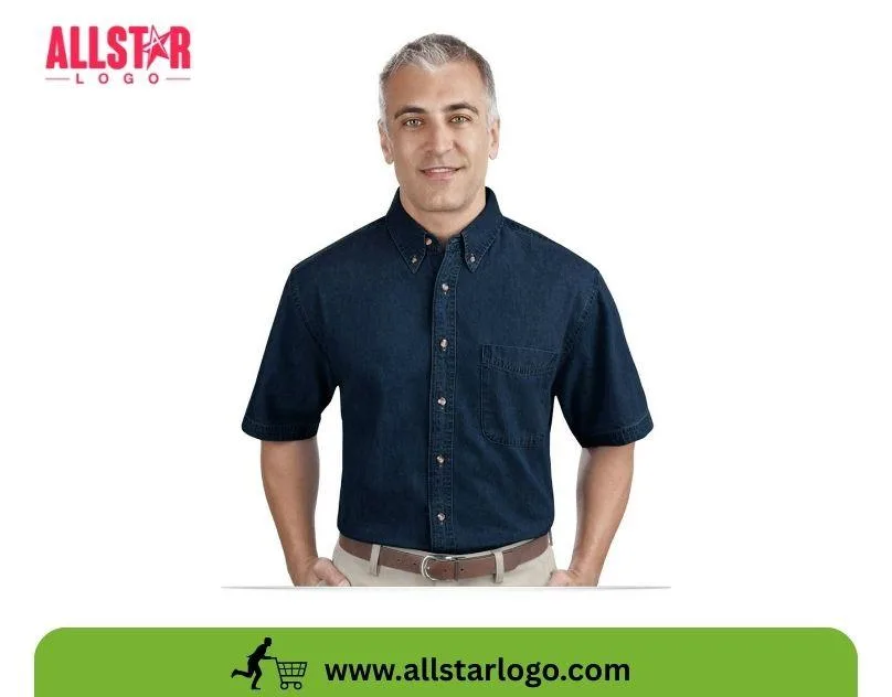 Harriton Embroidered Denim Shirt