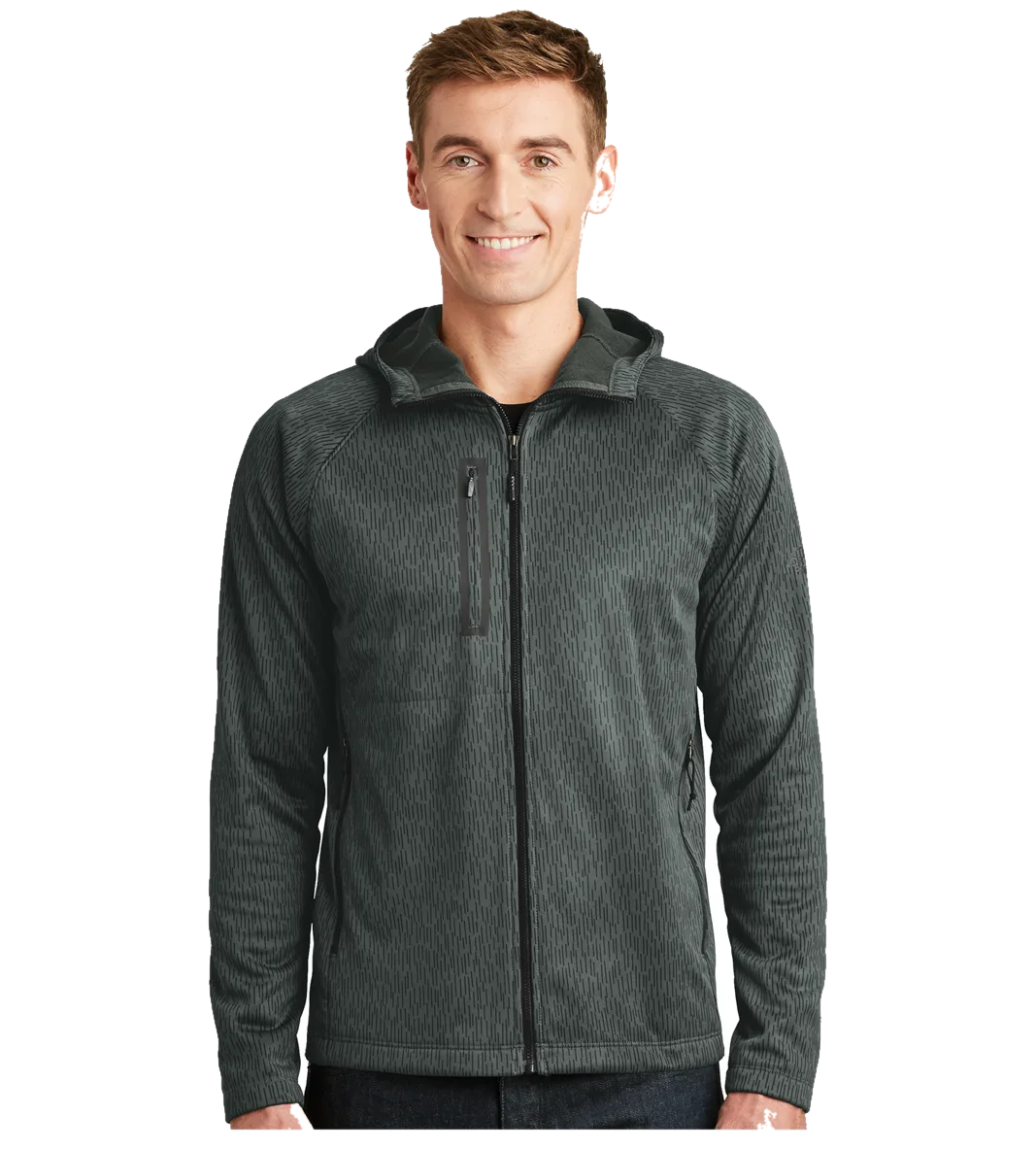 Custom The North Face gray camo hooded fleece jacket
