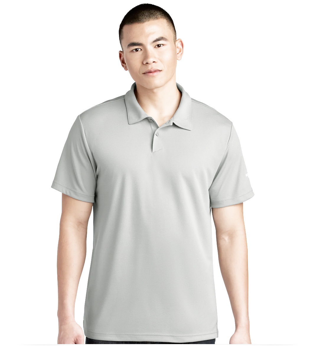 Custom The North Face gray polo shirt