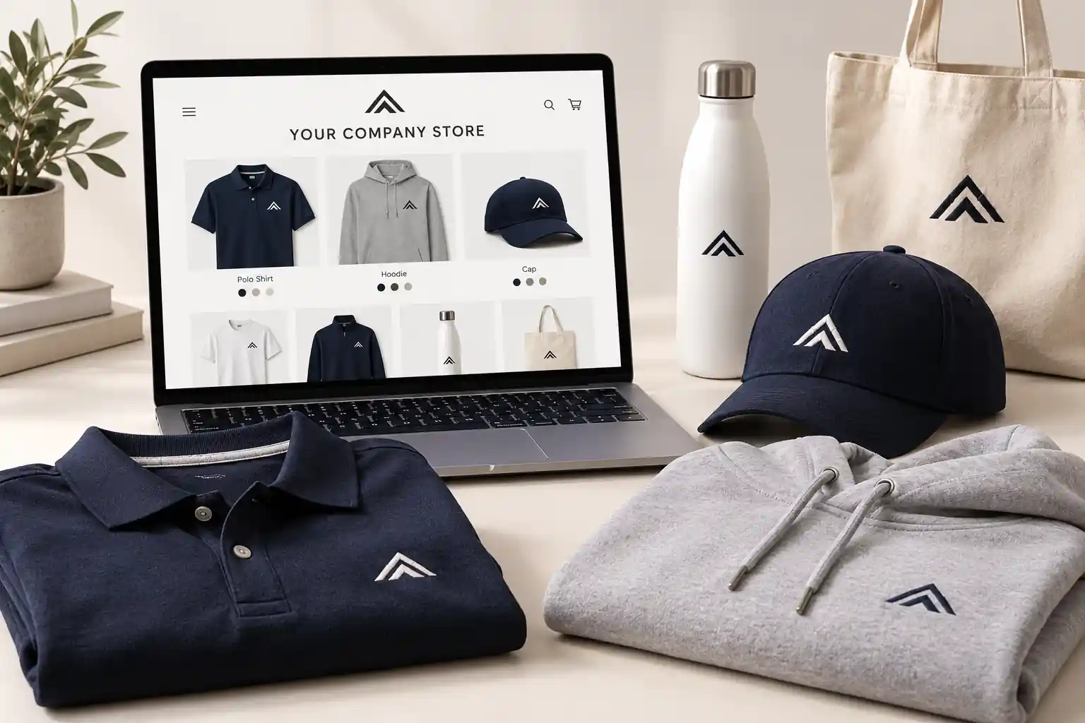Your company store: branded polo shirts, hoodies, caps and more