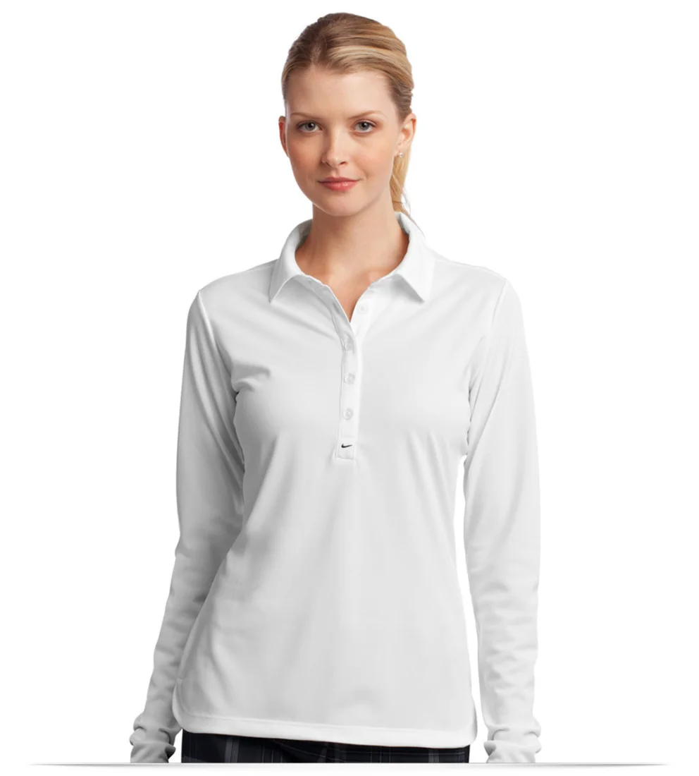 Embroidered Logo Nike Golf Ladies Long Sleeve Polo