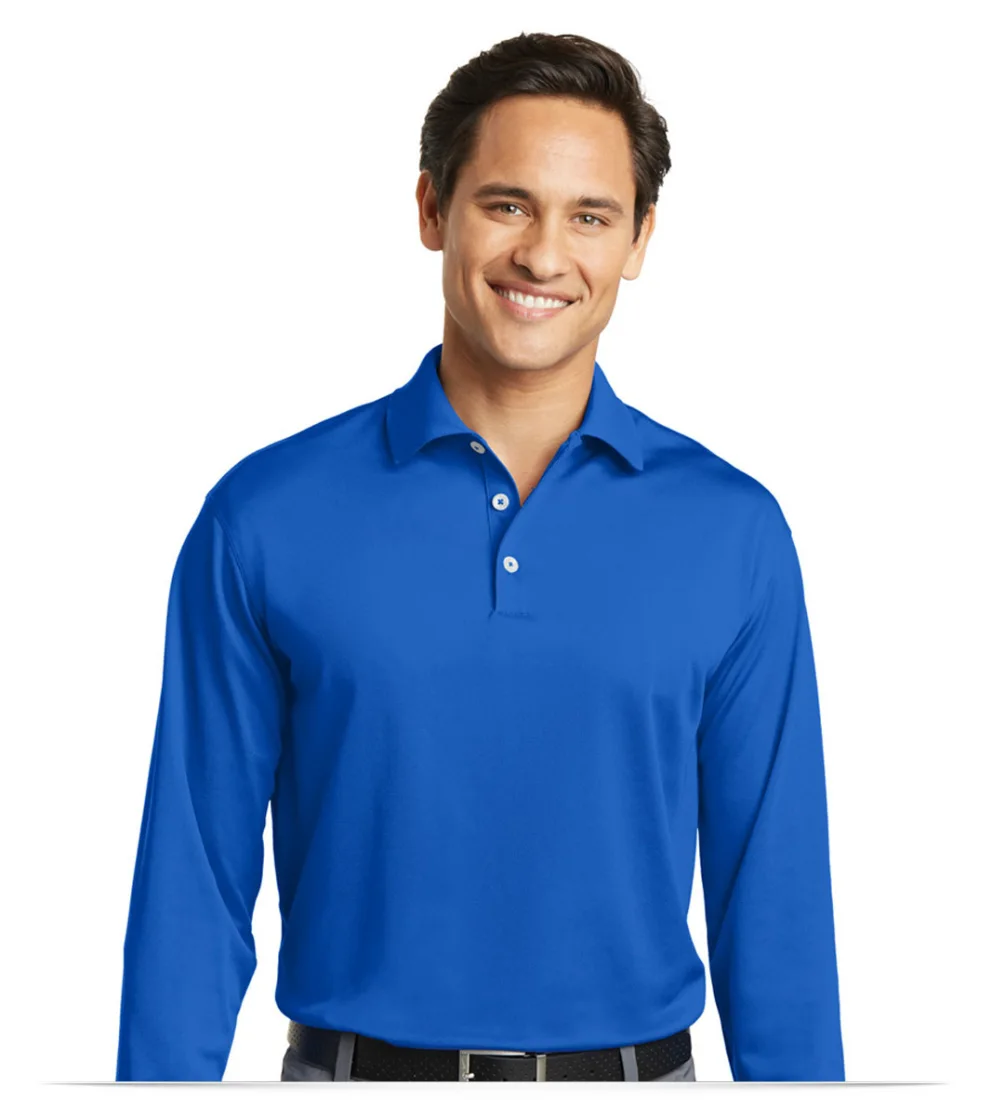 Customize Nike Golf Tall Long Sleeve Dri-FIT Stretch Tech Polo
