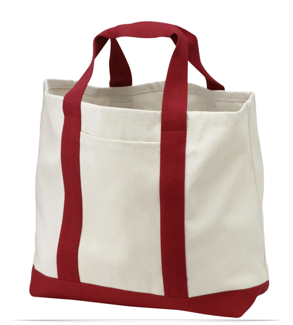 Embroidered Logo Tote Bag Two Tone