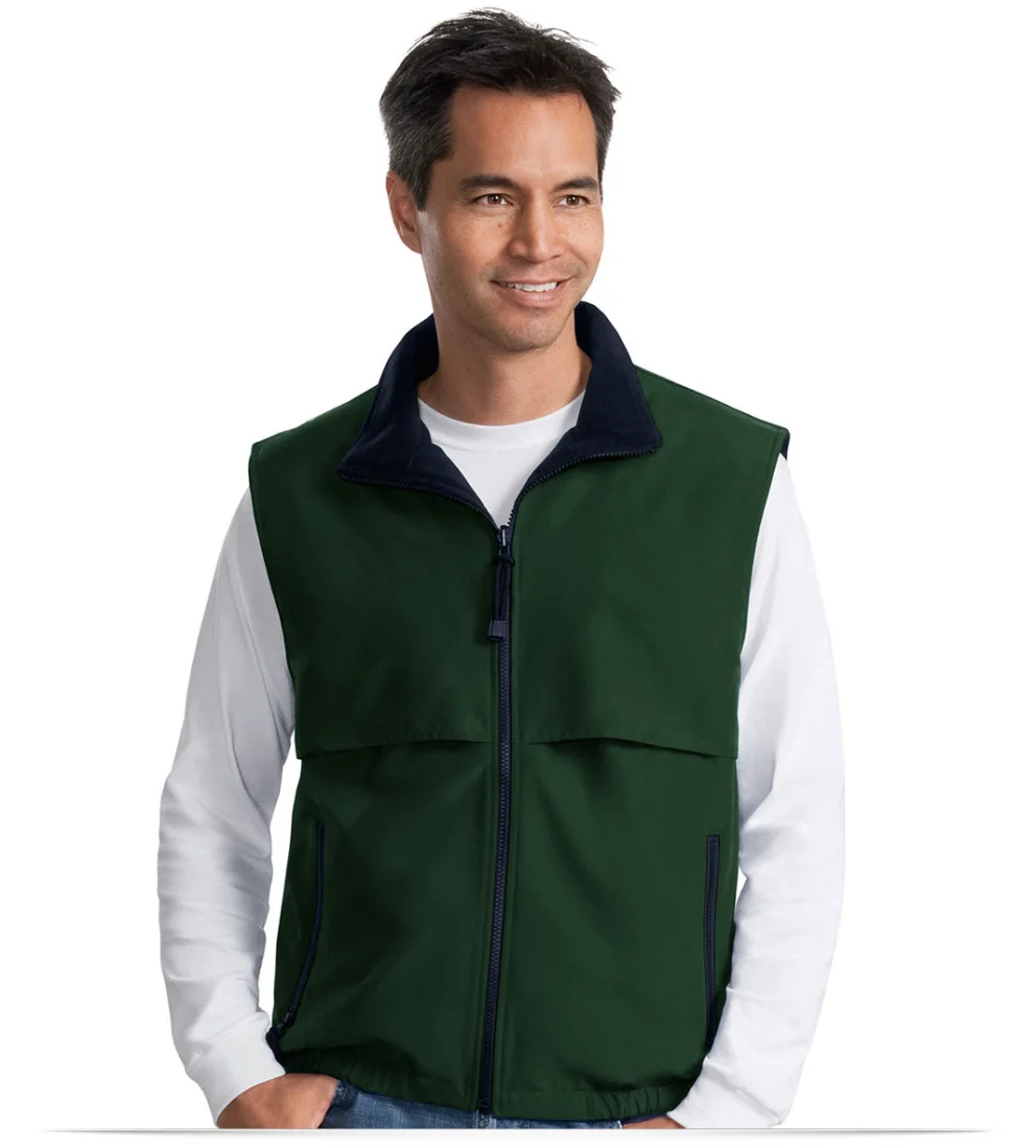Embroidered Fleece Vest Reversible