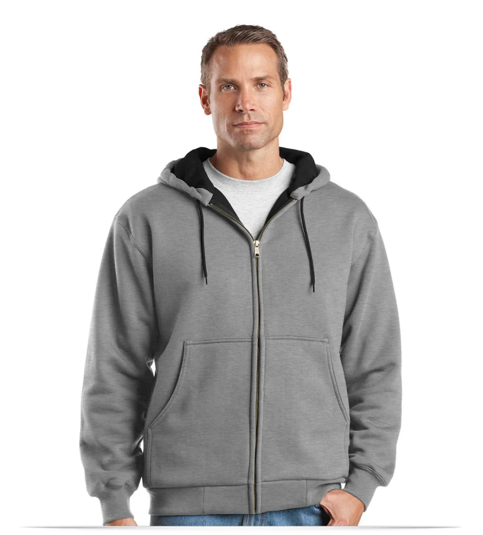 Embroidered Work Jacket Full Zip Hooded
