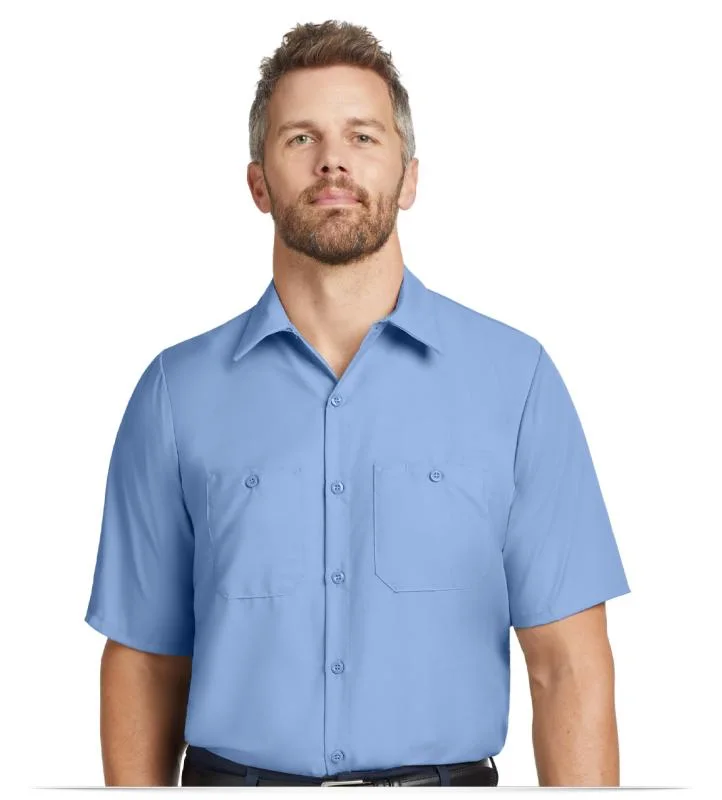 Custom Embroidered Logo Red Kap Work Shirts for Men