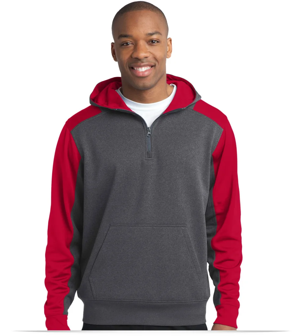 Custom Colorblock Zip Hooded Sweatshirt