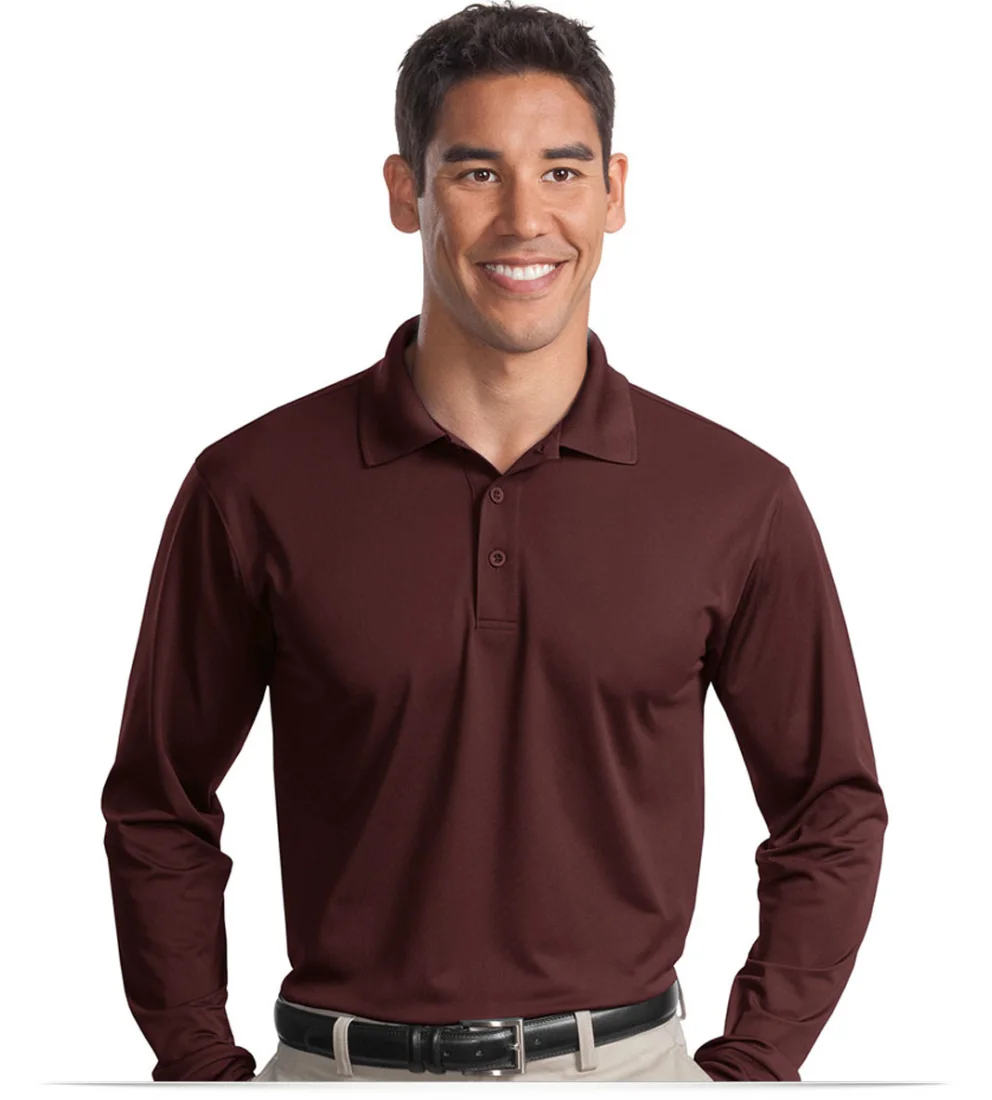 Personalized Long Sleeve Dri-Wick Polo Shirt