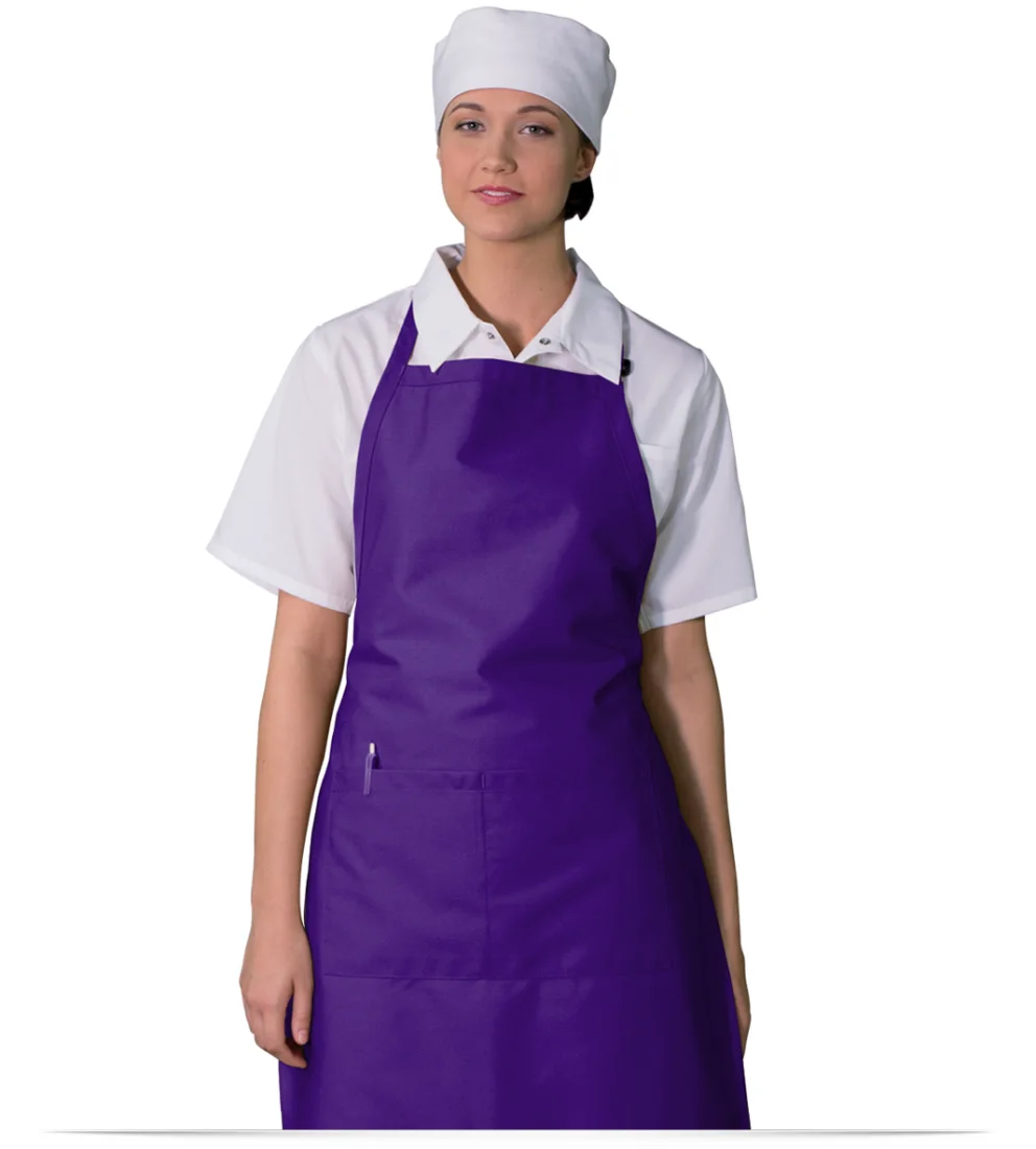 Embroidered Divided Pocket Bib Apron