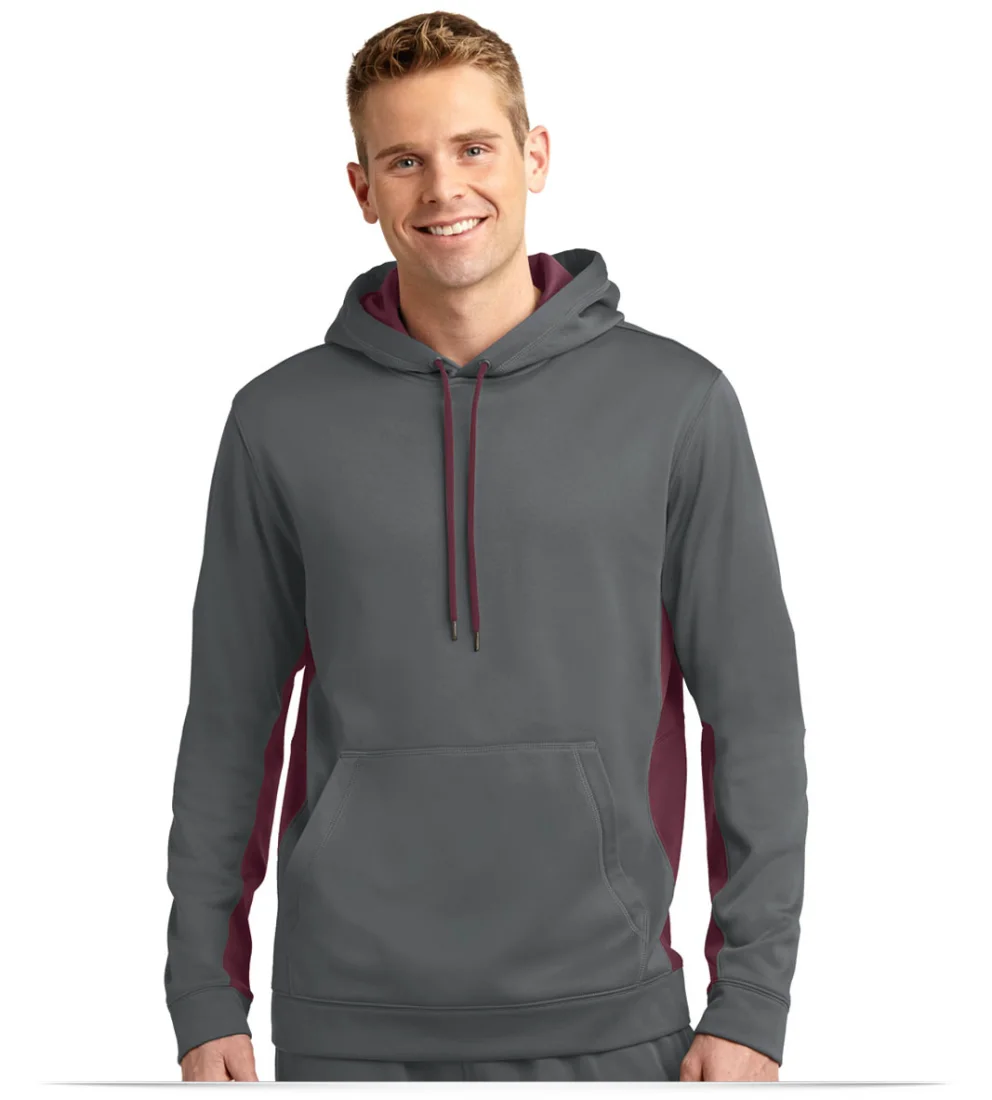 Embroidered Sport-Tek Fleece Colorblock Hooded Pullover