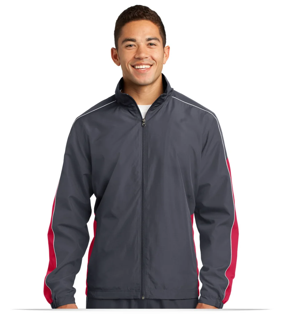 Embroidered Sport-Tek Piped Colorblock Wind Jacket